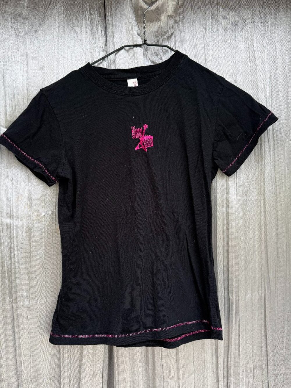 NAMM (National Association of Music Merchants) black soft t-shirt with pink